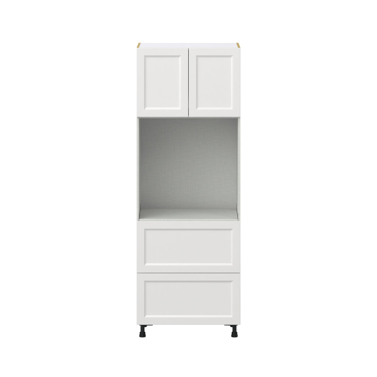 Hugo&Borg Riviera 30-in W x 84.5-in H x 24-in D Bright White 2-Drawers Single Oven Base Fully Assembled Cabinet (Recessed Panel Shaker Style)