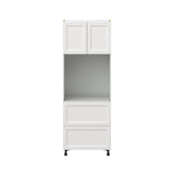 Hugo&Borg Riviera 30-in W x 84.5-in H x 24-in D Bright White 2-Drawers Single Oven Base Fully Assembled Cabinet (Recessed Panel Shaker Style)