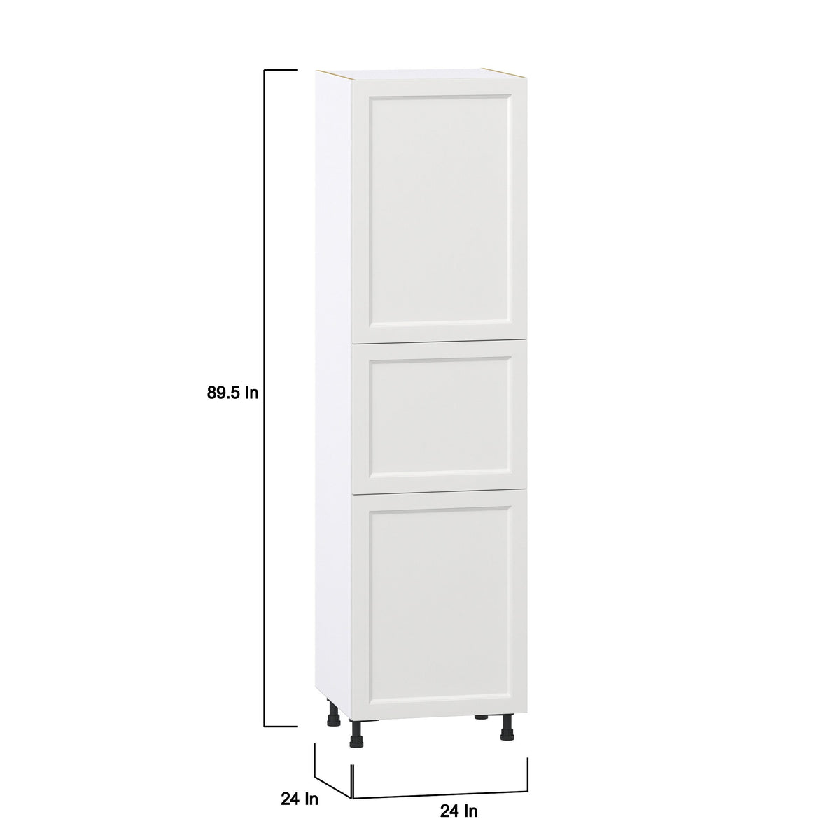 Hugo&Borg Riviera 24-in W x 89.5-in H x 24-in D Bright White Pantry Fully Assembled Cabinet (Recessed Panel Shaker Door Style)