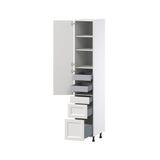 Hugo&Borg Riviera 15-in W x 89.5-in H x 24-in D Bright White 3-Drawers Pantry Fully Assembled Cabinet (Recessed Panel Shaker Style)