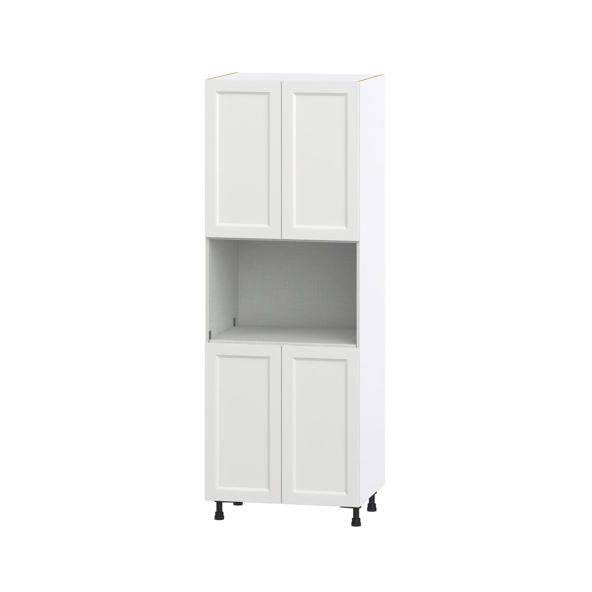 Hugo&Borg Riviera 30-in W x 84.5-in H x 24-in D Bright White Microwave Base Fully Assembled Cabinet (Recessed Panel Shaker Style)