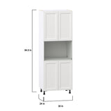 Hugo&Borg Riviera 30-in W x 84.5-in H x 24-in D Bright White Microwave Base Fully Assembled Cabinet (Recessed Panel Shaker Style)
