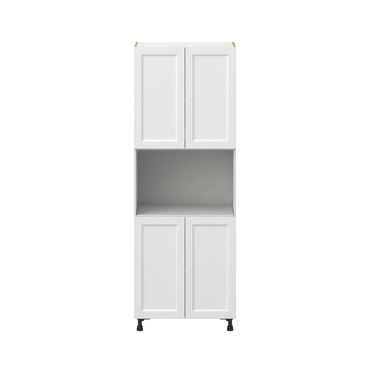 Hugo&Borg Riviera 30-in W x 84.5-in H x 24-in D Bright White Microwave Base Fully Assembled Cabinet (Recessed Panel Shaker Style)