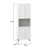 Hugo&Borg Riviera 30-in W x 89.5-in H x 24-in D Bright White Microwave Base Fully Assembled Cabinet (Recessed Panel Shaker Style)