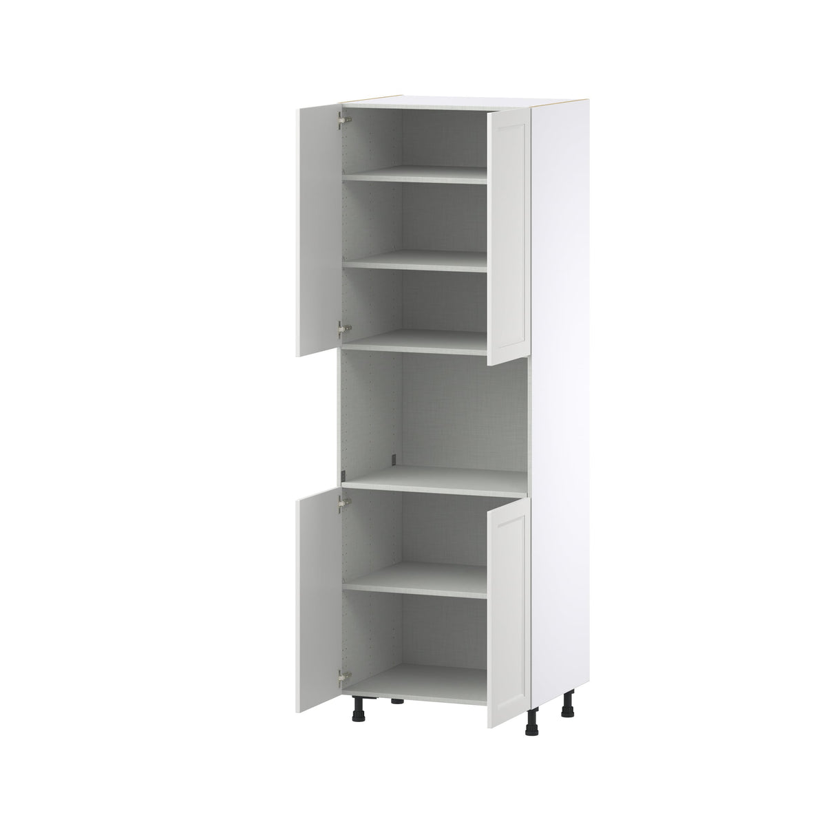 Hugo&Borg Riviera 30-in W x 89.5-in H x 24-in D Bright White Microwave Base Fully Assembled Cabinet (Recessed Panel Shaker Style)