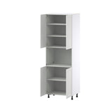 Hugo&Borg Riviera 30-in W x 89.5-in H x 24-in D Bright White Microwave Base Fully Assembled Cabinet (Recessed Panel Shaker Style)