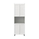 Hugo&Borg Riviera 30-in W x 89.5-in H x 24-in D Bright White Microwave Base Fully Assembled Cabinet (Recessed Panel Shaker Style)