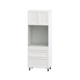 Hugo&Borg Riviera 30-in W x 84.5-in H x 24-in D Bright White 3-Drawers Single Oven Base Fully Assembled Cabinet (Recessed Panel Shaker Style)