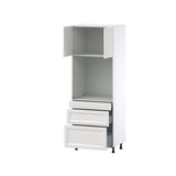 Hugo&Borg Riviera 30-in W x 84.5-in H x 24-in D Bright White 3-Drawers Single Oven Base Fully Assembled Cabinet (Recessed Panel Shaker Style)