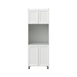 Hugo&Borg Riviera 30-in W x 84.5-in H x 24-in D Bright White Single Oven Base Fully Assembled Cabinet (Recessed Panel Shaker Style)