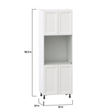 Hugo&Borg Riviera 30-in W x 89.5-in H x 24-in D Bright White Single Oven Base Fully Assembled Cabinet (Recessed Panel Shaker Style)