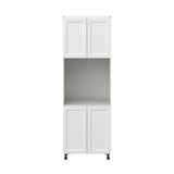 Hugo&Borg Riviera 30-in W x 89.5-in H x 24-in D Bright White Single Oven Base Fully Assembled Cabinet (Recessed Panel Shaker Style)