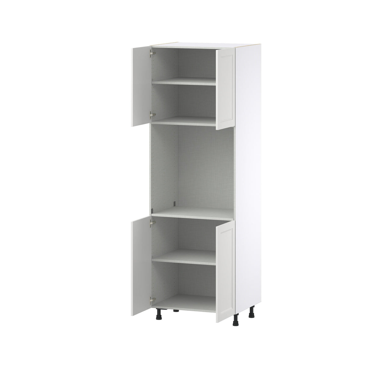 Hugo&Borg Riviera 30-in W x 89.5-in H x 24-in D Bright White Single Oven Base Fully Assembled Cabinet (Recessed Panel Shaker Style)
