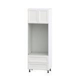 Hugo&Borg Riviera 30-in W x 89.5-in H x 24-in D Bright White 2-Drawers Microwave Base Fully Assembled Cabinet (Recessed Panel Shaker Style)