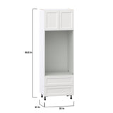 Hugo&Borg Riviera 30-in W x 89.5-in H x 24-in D Bright White 2-Drawers Microwave Base Fully Assembled Cabinet (Recessed Panel Shaker Style)