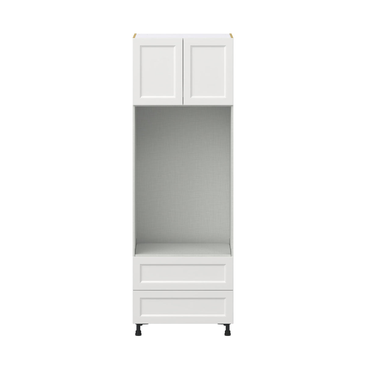 Hugo&Borg Riviera 30-in W x 89.5-in H x 24-in D Bright White 2-Drawers Microwave Base Fully Assembled Cabinet (Recessed Panel Shaker Style)