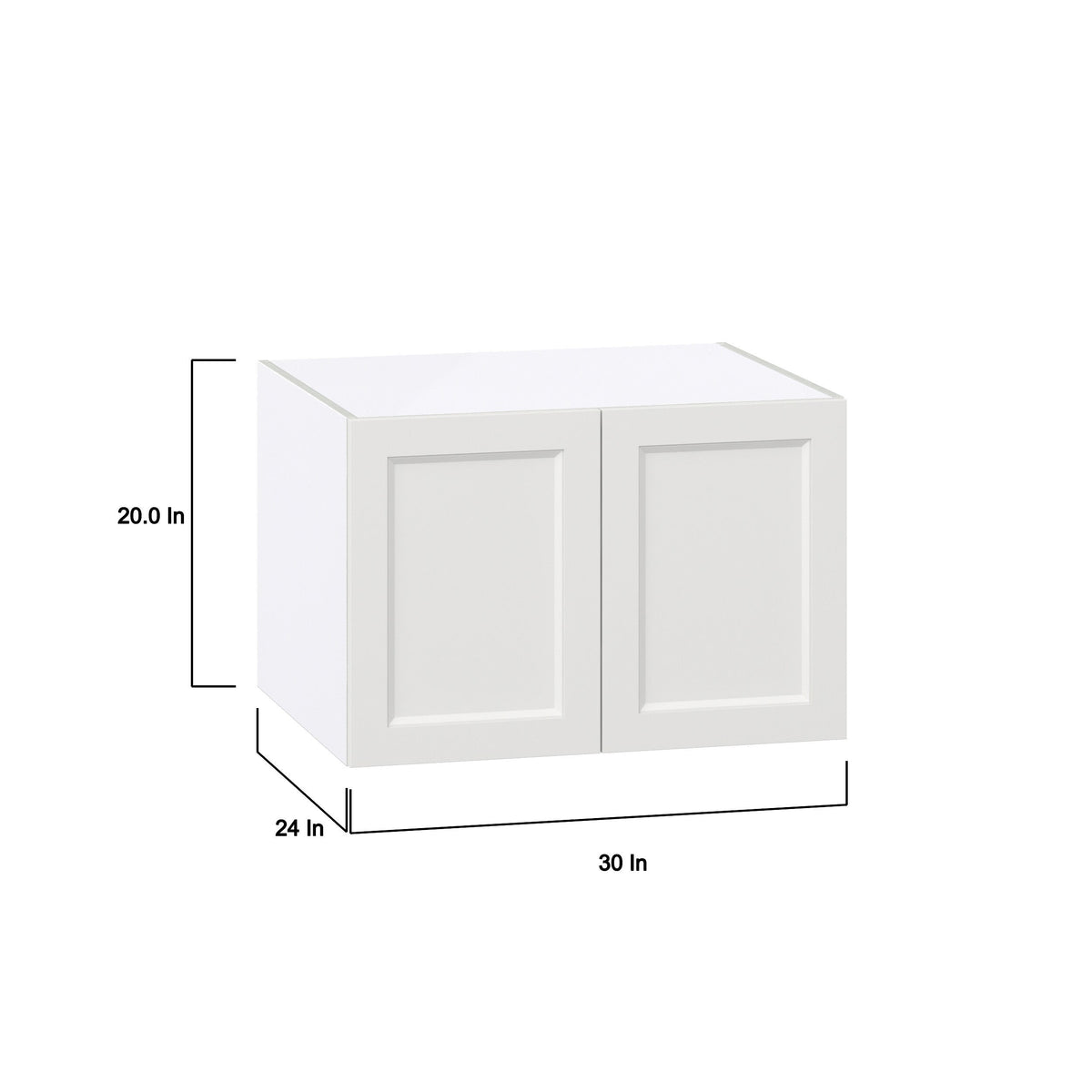 Hugo&Borg Riviera 30-in W x 20-in H x 24-in D Bright White Wall Fully Assembled Cabinet (Recessed Panel Shaker Door Style)