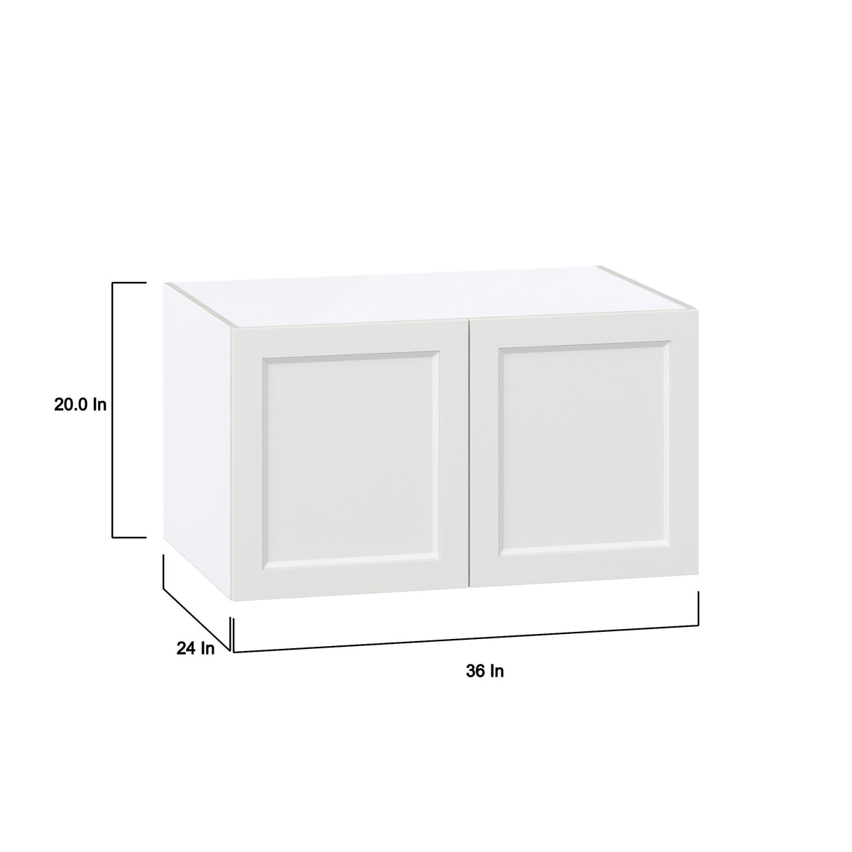 Hugo&Borg Riviera 36-in W x 20-in H x 24-in D Bright White Wall Fully Assembled Cabinet (Recessed Panel Shaker Door Style)