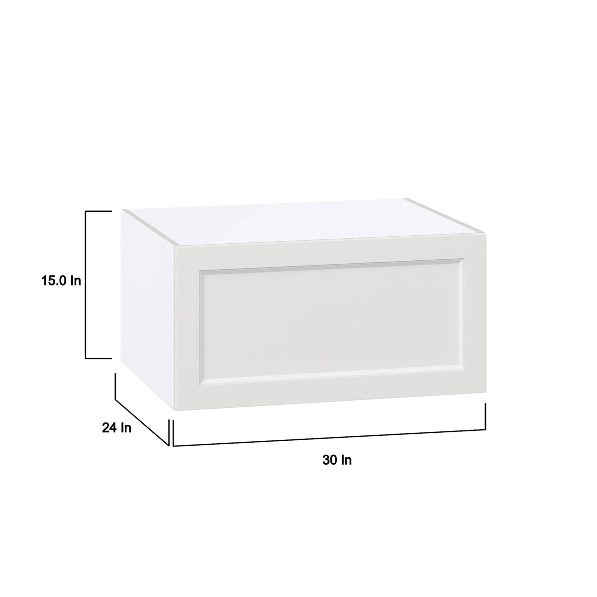 Hugo&Borg Riviera 30-in W x 15-in H x 24-in D Bright White Wall Fully Assembled Cabinet (Recessed Panel Shaker Door Style)