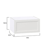 Hugo&Borg Riviera 30-in W x 15-in H x 24-in D Bright White Wall Fully Assembled Cabinet (Recessed Panel Shaker Door Style)
