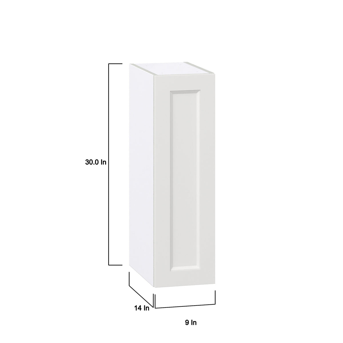 Hugo&Borg Riviera 9-in W x 30-in H x 14-in D Bright White Wall Fully Assembled Cabinet (Recessed Panel Shaker Door Style)