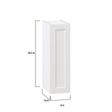 Hugo&Borg Riviera 9-in W x 30-in H x 14-in D Bright White Wall Fully Assembled Cabinet (Recessed Panel Shaker Door Style)