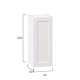 Hugo&Borg Riviera 12-in W x 30-in H x 14-in D Bright White Wall Fully Assembled Cabinet (Recessed Panel Shaker Door Style)