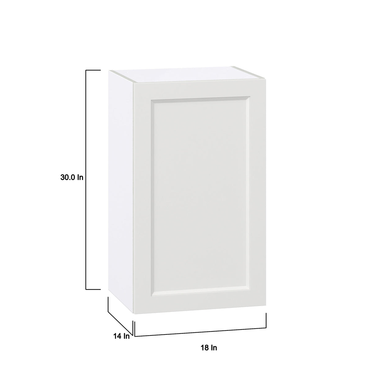 Hugo&Borg Riviera 18-in W x 30-in H x 14-in D Bright White Wall Fully Assembled Cabinet (Recessed Panel Shaker Door Style)