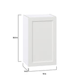 Hugo&Borg Riviera 18-in W x 30-in H x 14-in D Bright White Wall Fully Assembled Cabinet (Recessed Panel Shaker Door Style)