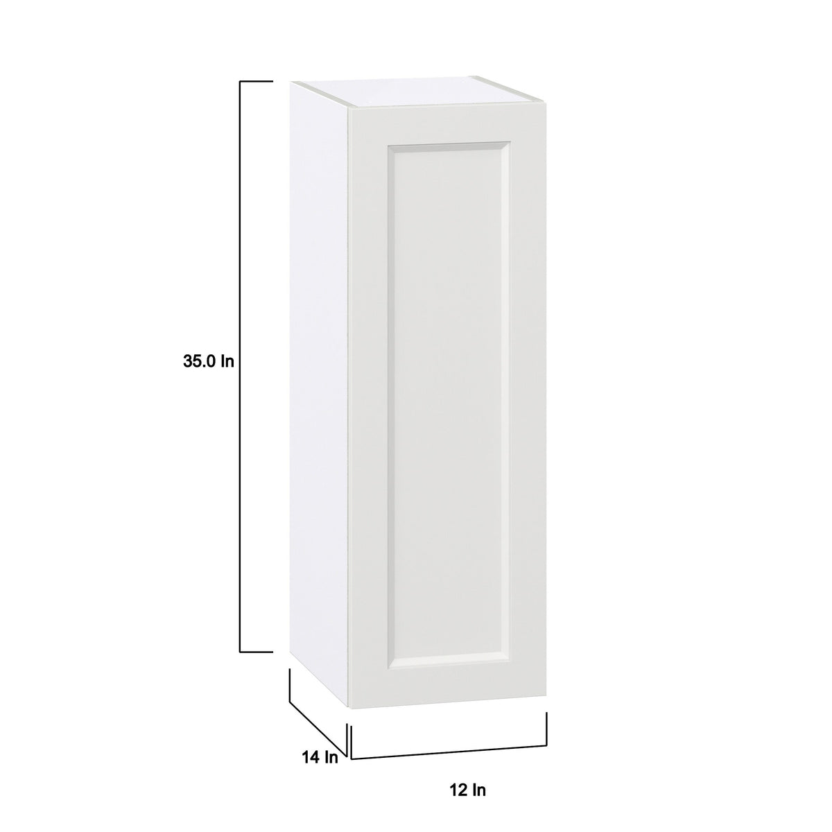 Hugo&Borg Riviera 12-in W x 35-in H x 14-in D Bright White Wall Fully Assembled Cabinet (Recessed Panel Shaker Door Style)