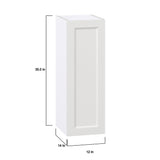 Hugo&Borg Riviera 12-in W x 35-in H x 14-in D Bright White Wall Fully Assembled Cabinet (Recessed Panel Shaker Door Style)