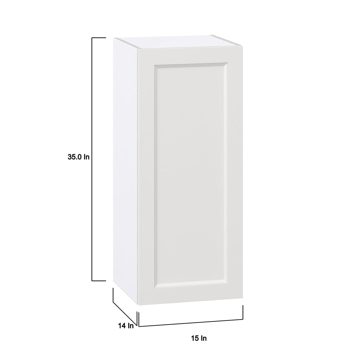 Hugo&Borg Riviera 15-in W x 35-in H x 14-in D Bright White Wall Fully Assembled Cabinet (Recessed Panel Shaker Door Style)