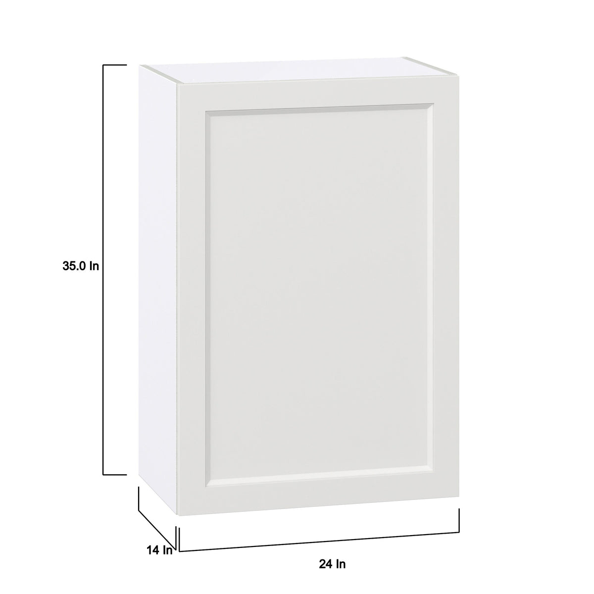 Hugo&Borg Riviera 24-in W x 35-in H x 14-in D Bright White Wall Fully Assembled Cabinet (Recessed Panel Shaker Door Style)