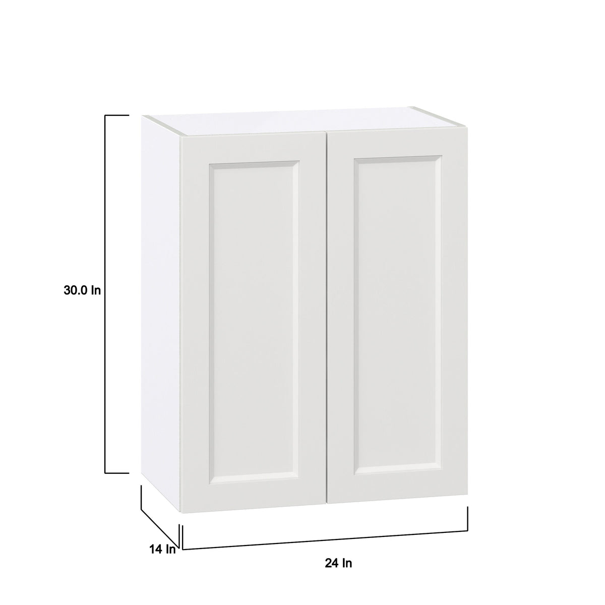 Hugo&Borg Riviera 24-in W x 30-in H x 14-in D Bright White Wall Fully Assembled Cabinet (Recessed Panel Shaker Door Style)