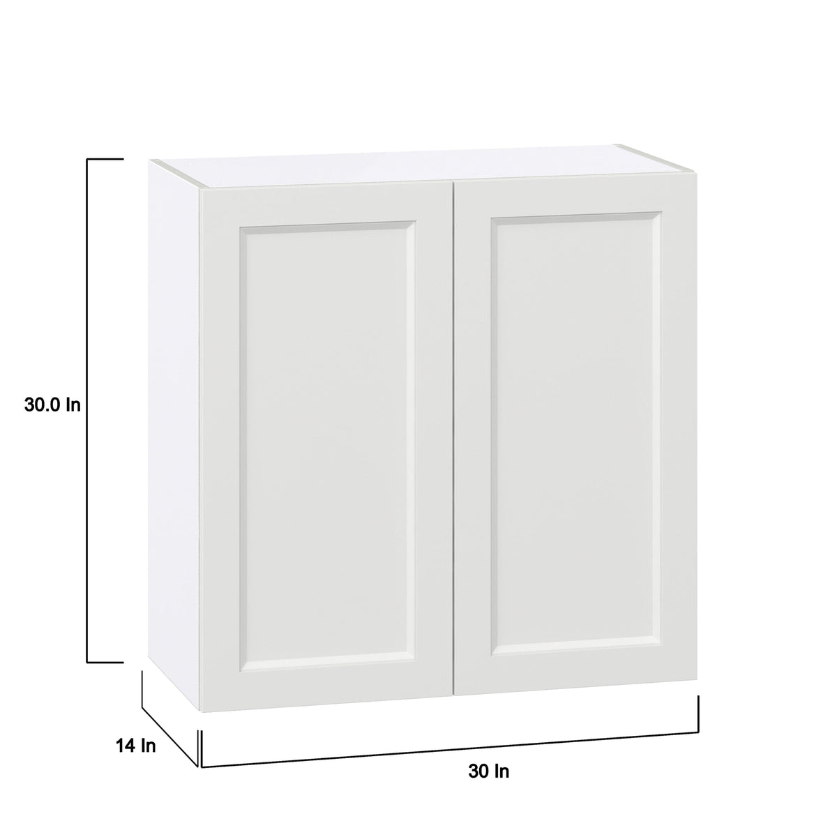 Hugo&Borg Riviera 30-in W x 30-in H x 14-in D Bright White Wall Fully Assembled Cabinet (Recessed Panel Shaker Door Style)