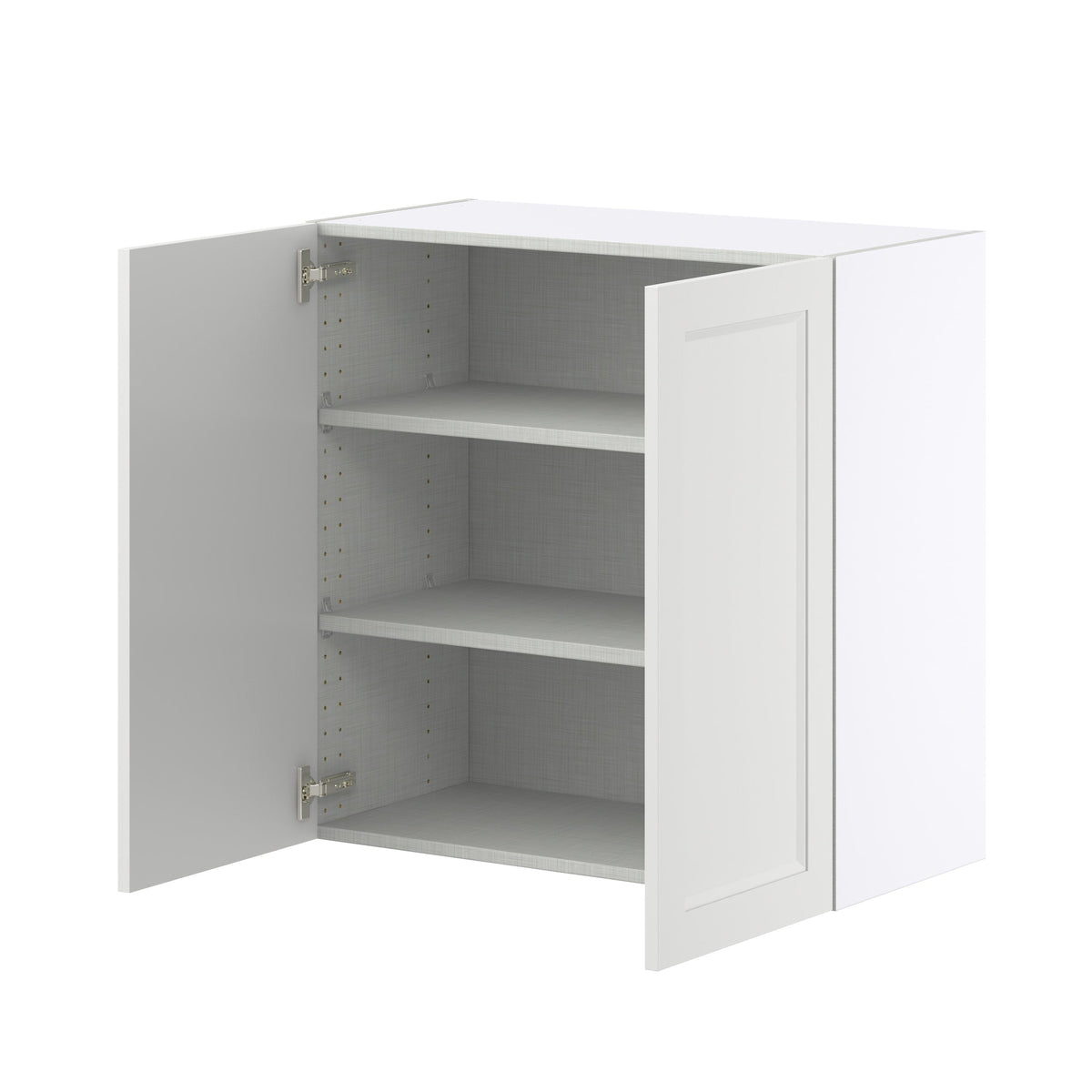 Hugo&Borg Riviera 30-in W x 30-in H x 14-in D Bright White Wall Fully Assembled Cabinet (Recessed Panel Shaker Door Style)
