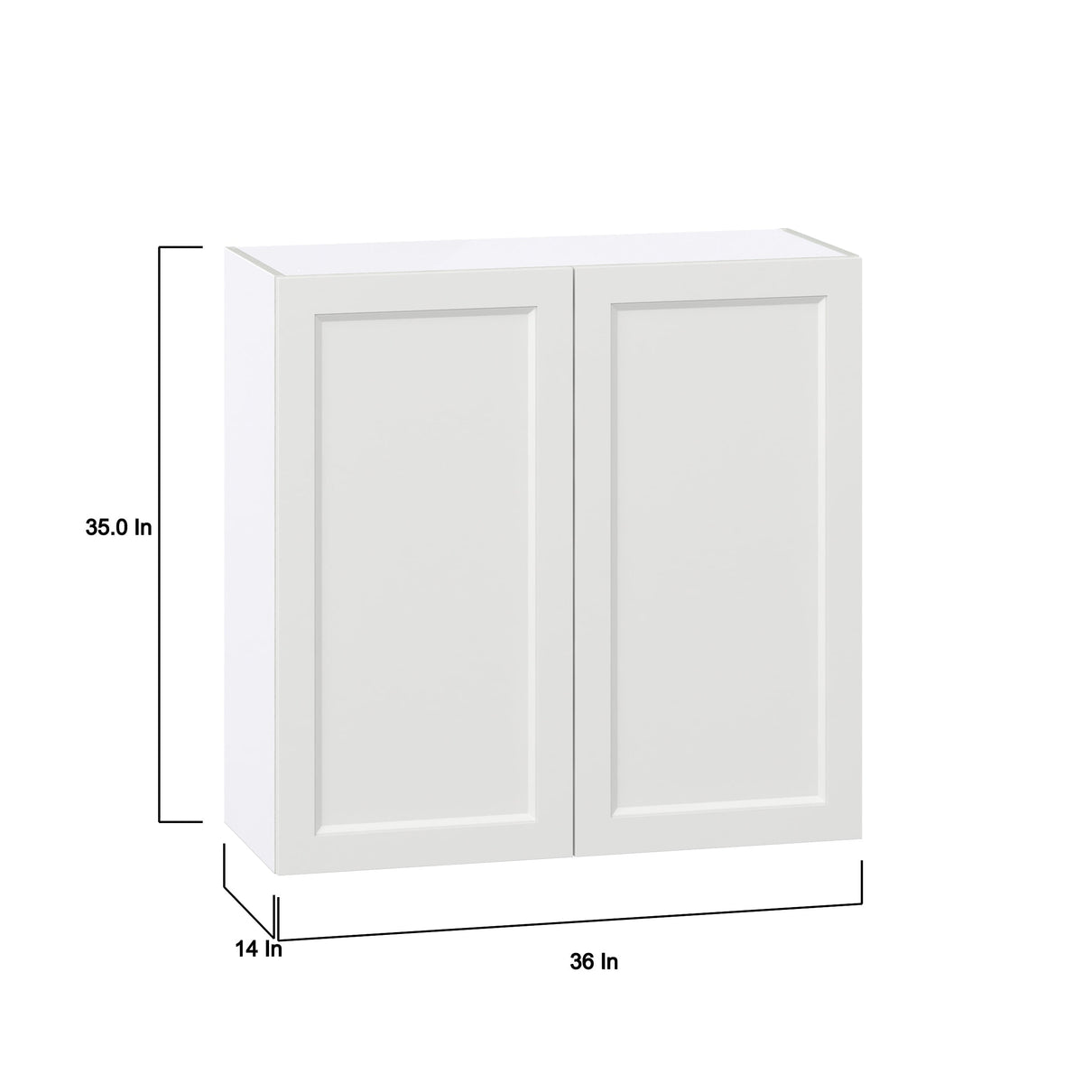 Hugo&Borg Riviera 36-in W x 35-in H x 14-in D Bright White Wall Fully Assembled Cabinet (Recessed Panel Shaker Door Style)