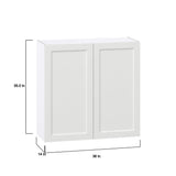 Hugo&Borg Riviera 36-in W x 35-in H x 14-in D Bright White Wall Fully Assembled Cabinet (Recessed Panel Shaker Door Style)