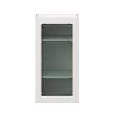 Hugo&Borg Riviera 18-in W x 35-in H x 14-in D Bright White Wall Fully Assembled Cabinet (Glass Panel Shaker Door Style)