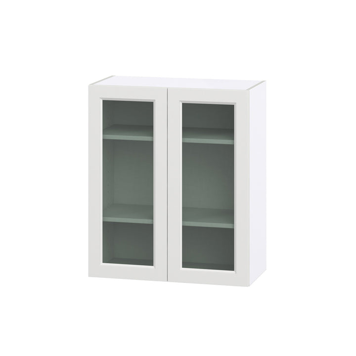 Hugo&Borg Riviera 30-in W x 35-in H x 14-in D Bright White Wall Fully Assembled Cabinet (Glass Panel Shaker Door Style)