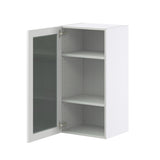 Hugo&Borg Riviera 18-in W x 35-in H x 14-in D Bright White Wall Fully Assembled Cabinet (Glass Panel Shaker Door Style)