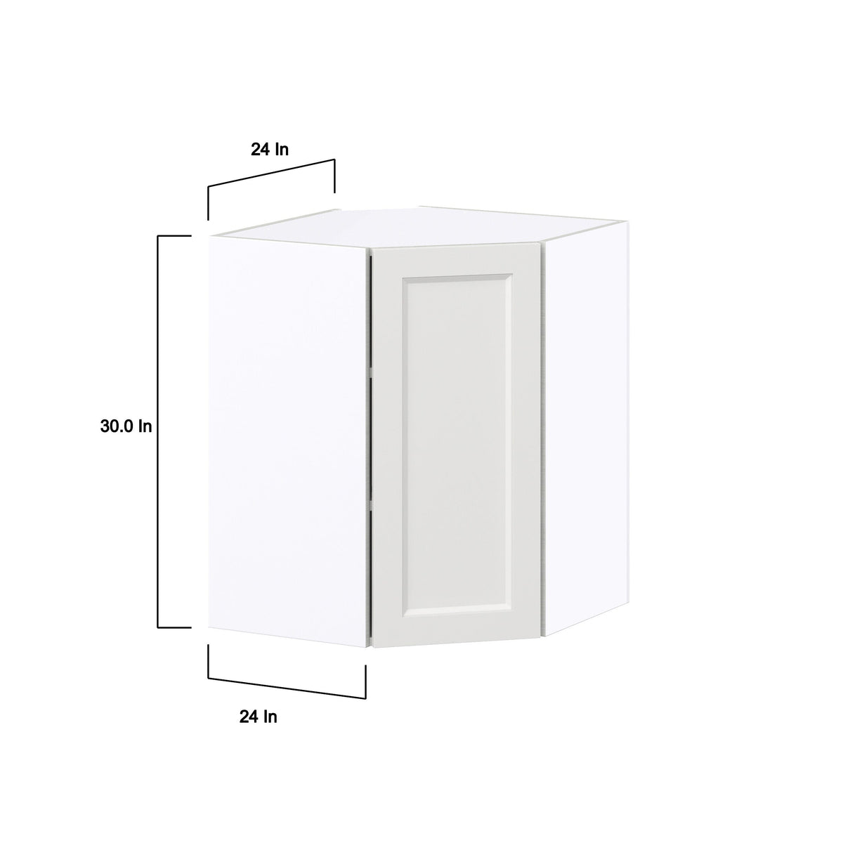 Hugo&Borg Riviera 24-in W x 30-in H x 14-in D Bright White Diagonal Corner Wall Fully Assembled Cabinet (Recessed Panel Shaker Style)