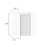 Hugo&Borg Riviera 24-in W x 30-in H x 14-in D Bright White Diagonal Corner Wall Fully Assembled Cabinet (Recessed Panel Shaker Style)