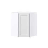 Hugo&Borg Riviera 24-in W x 30-in H x 14-in D Bright White Diagonal Corner Wall Fully Assembled Cabinet (Recessed Panel Shaker Style)