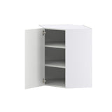 Hugo&Borg Riviera 24-in W x 30-in H x 14-in D Bright White Diagonal Corner Wall Fully Assembled Cabinet (Recessed Panel Shaker Style)