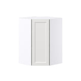 Hugo&Borg Riviera 24-in W x 35-in H x 14-in D Bright White Diagonal Corner Wall Fully Assembled Cabinet (Recessed Panel Shaker Style)