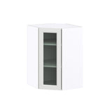 Hugo&Borg Riviera 24-in W x 35-in H x 14-in D Bright White Blind Corner Wall Fully Assembled Cabinet (Glass Panel Shaker Style)
