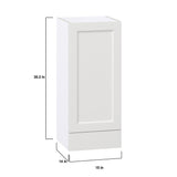 Hugo&Borg Riviera 15-in W x 35-in H x 14-in D Bright White 1-Drawer Wall Fully Assembled Cabinet (Recessed Panel Shaker Style)