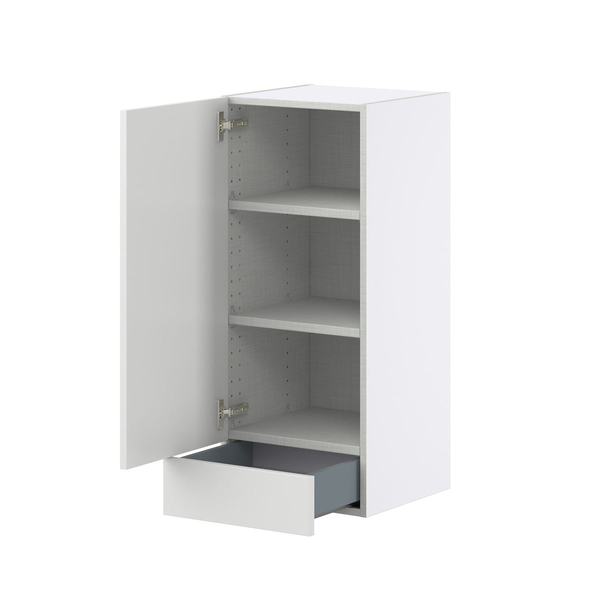 Hugo&Borg Riviera 15-in W x 35-in H x 14-in D Bright White 1-Drawer Wall Fully Assembled Cabinet (Recessed Panel Shaker Style)