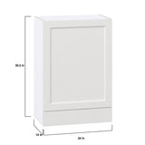 Hugo&Borg Riviera 24-in W x 35-in H x 14-in D Bright White 1-Drawer Wall Fully Assembled Cabinet (Recessed Panel Shaker Style)